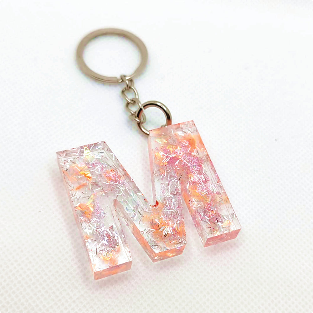 Keyring Custom Resin Letter (Glitter)