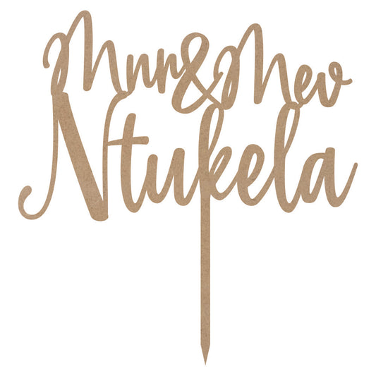 Cake Topper - Mnr & Mev (Your Surname)