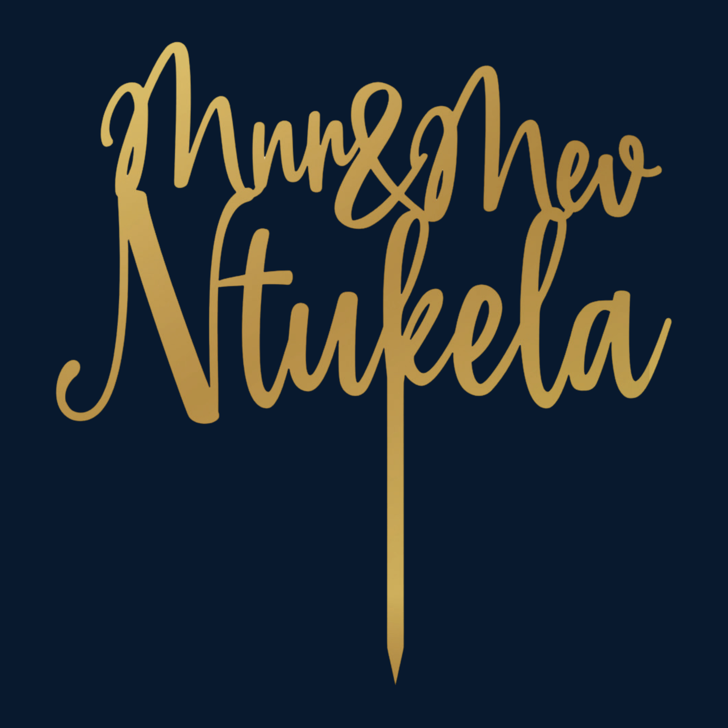 Cake Topper - Mnr & Mev (Your Surname)