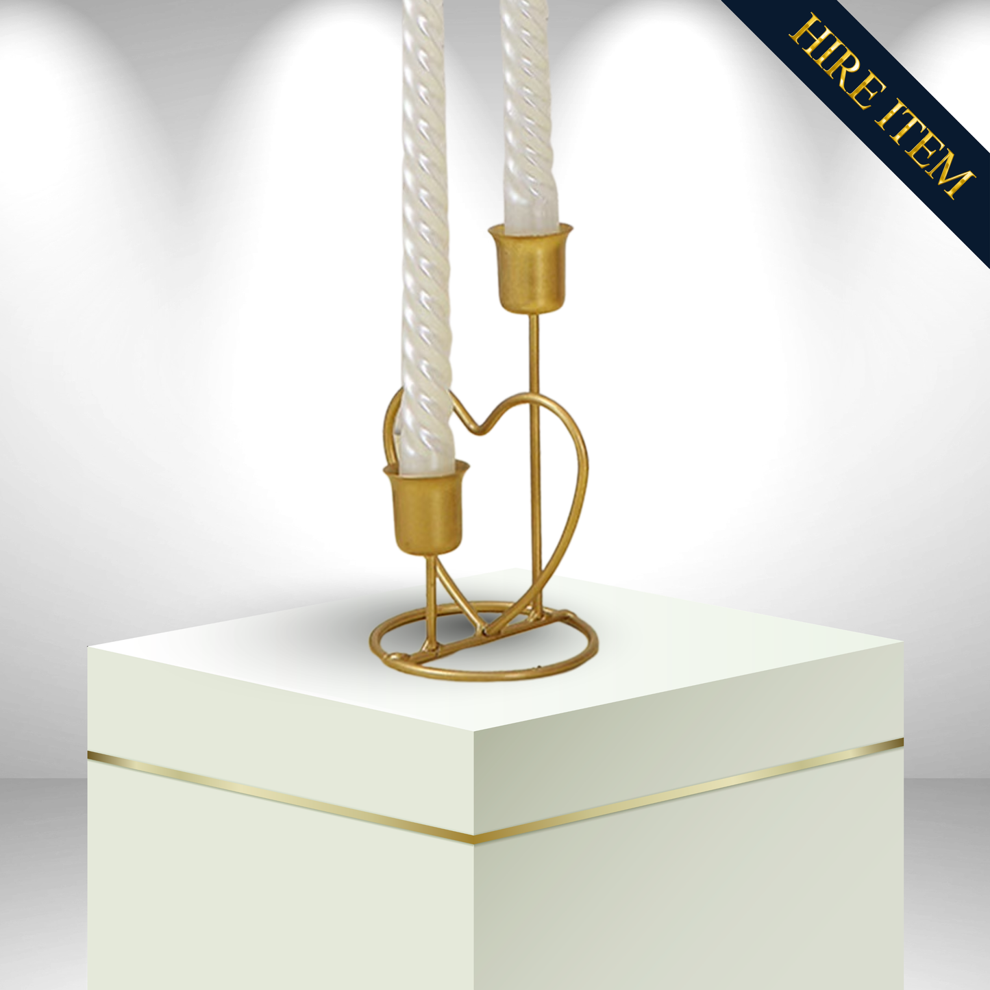 Gold Heart Candle Holder (hire only)