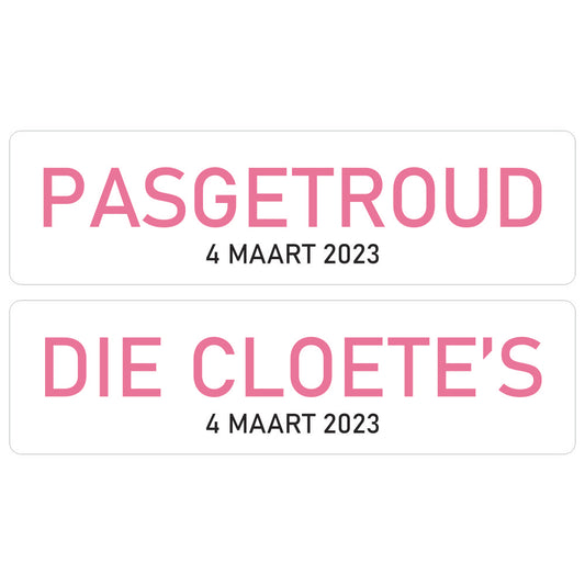 Number Plates (Plain White)