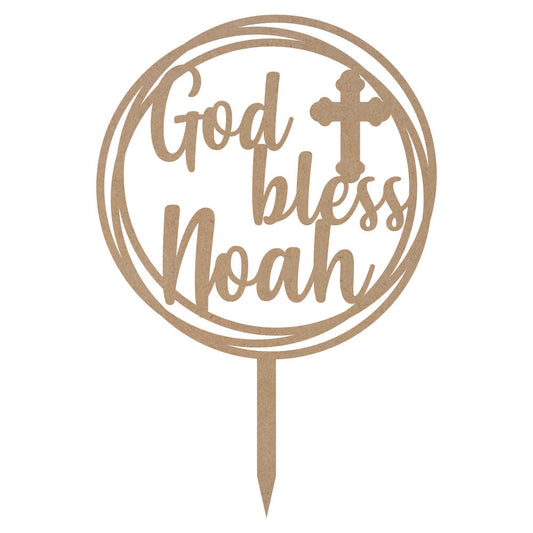 Cake Topper - God Bless Round