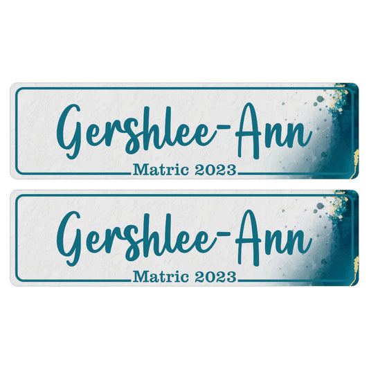 Number Plates (Teal)