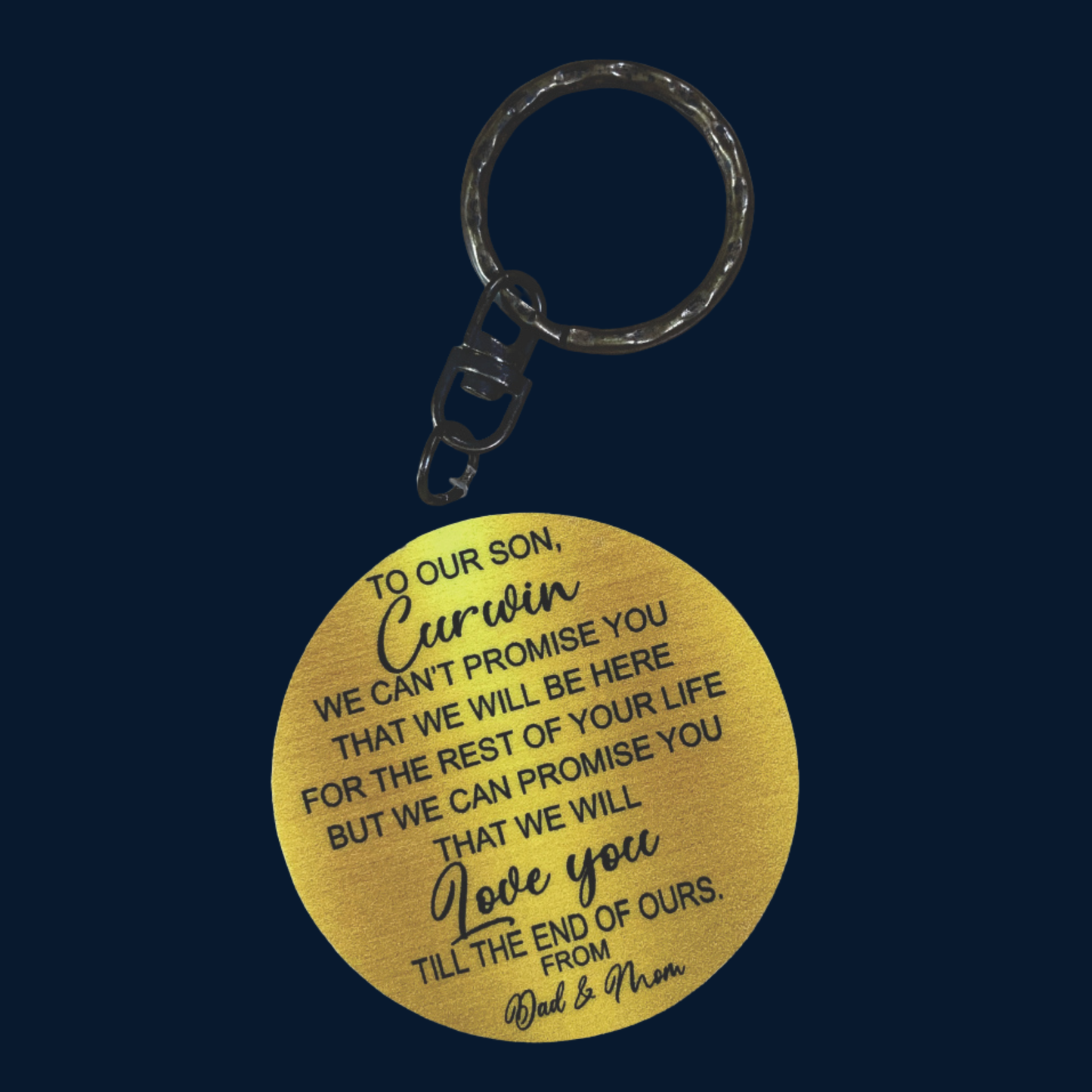 Keyring Custom Gold Rowmark