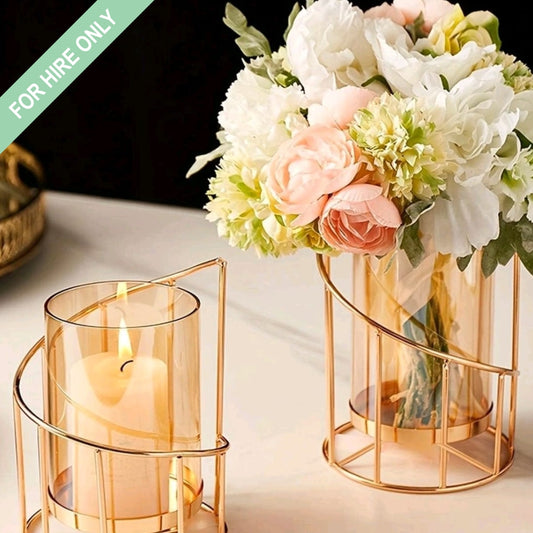 Candle Holder (Gold Spiral) - HIRE