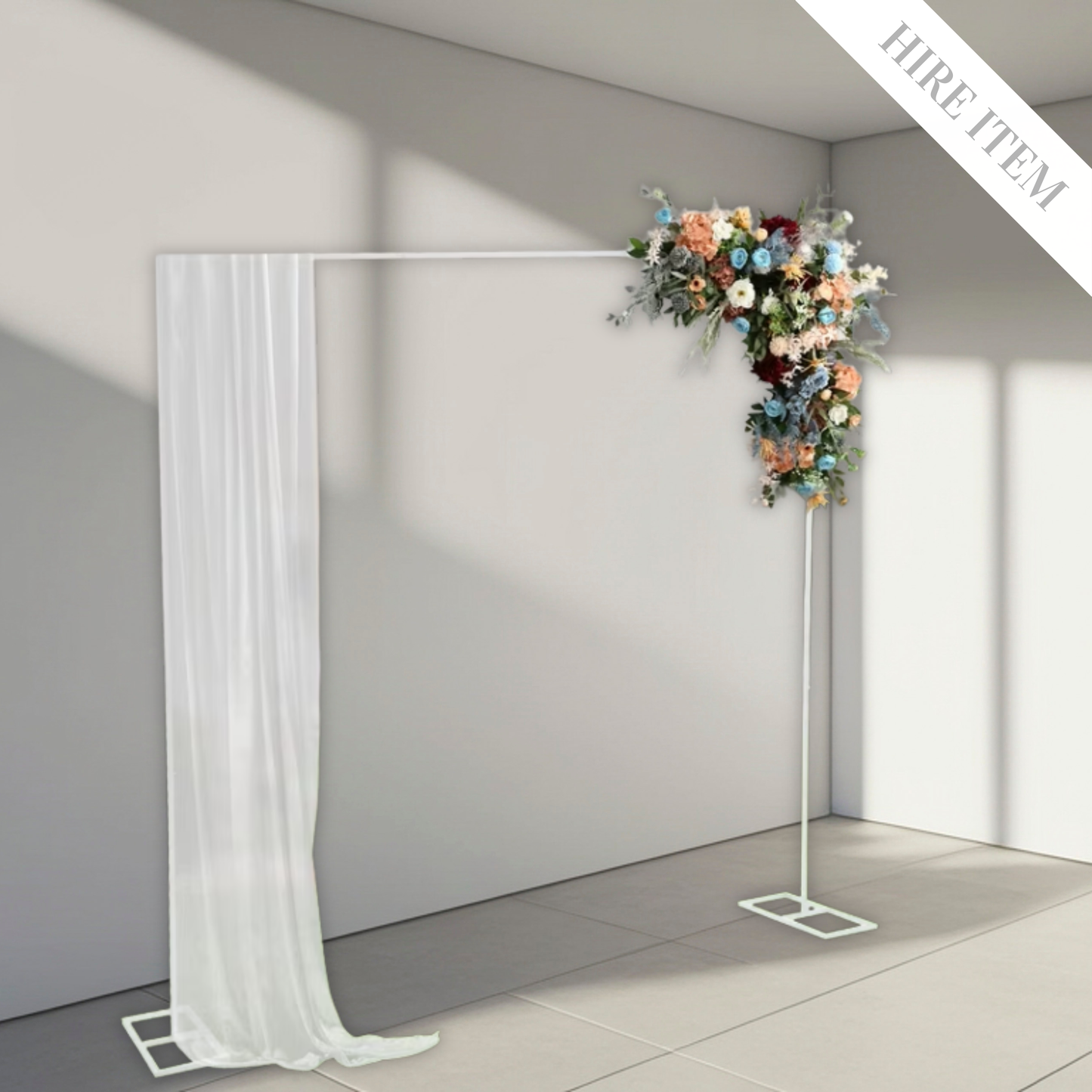 White rectangular metal frame