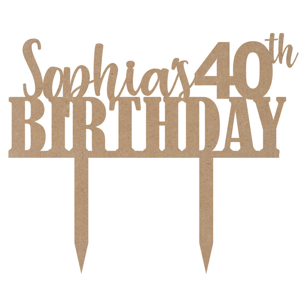 40th Birthday Cake Topper 40th Birthday Decor 40 Cake Topper Happy 40th...