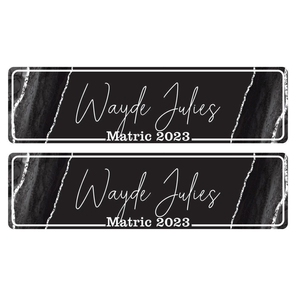 Number Plates (Black Marble)