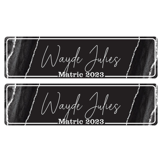 Number Plates (Black Marble)