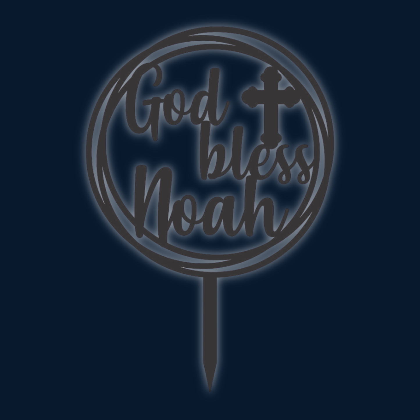 Cake Topper - God Bless Round