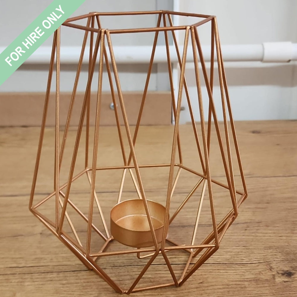 Candle Holder (Rose Gold Geometric) - HIRE