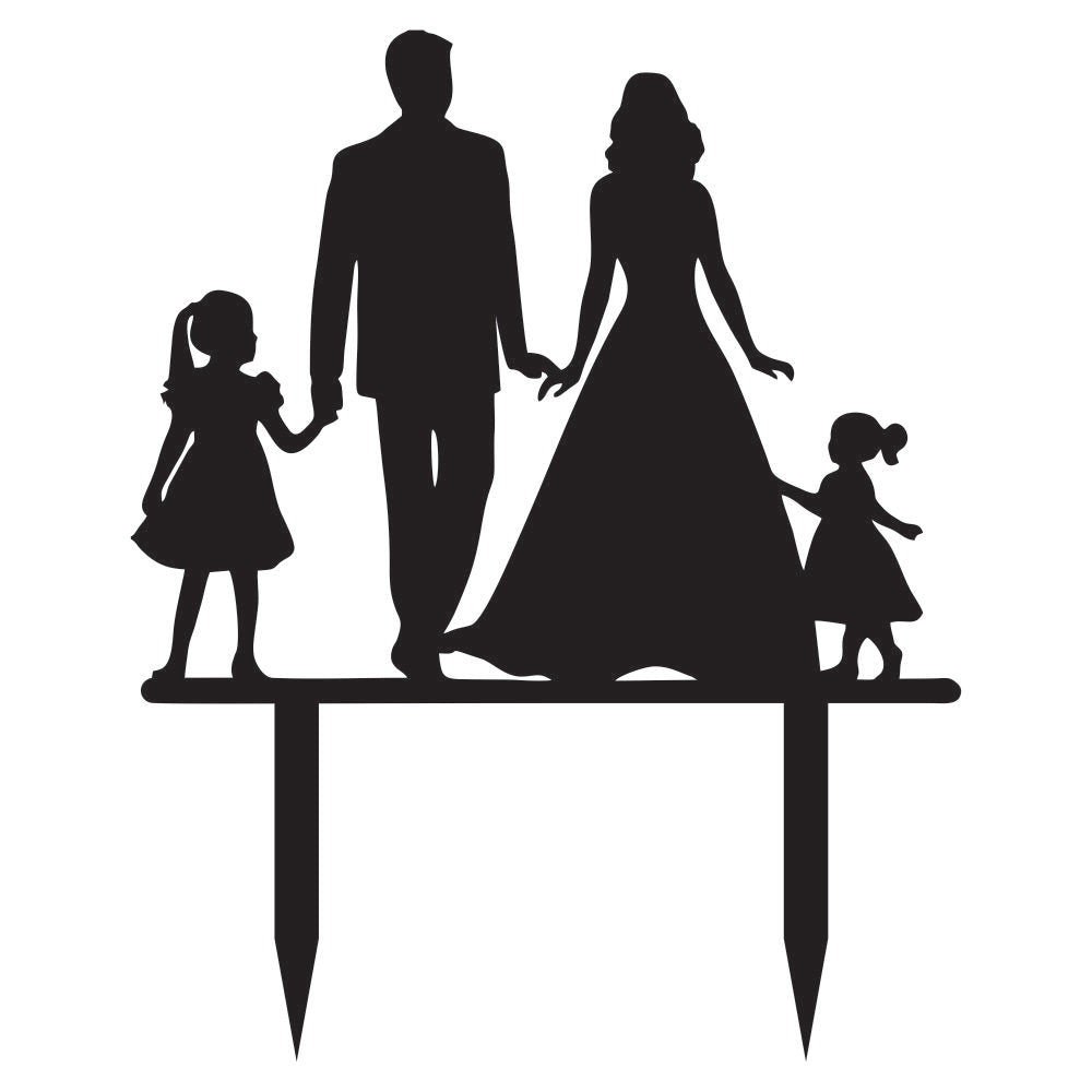 Cake Topper - Family Silhouette