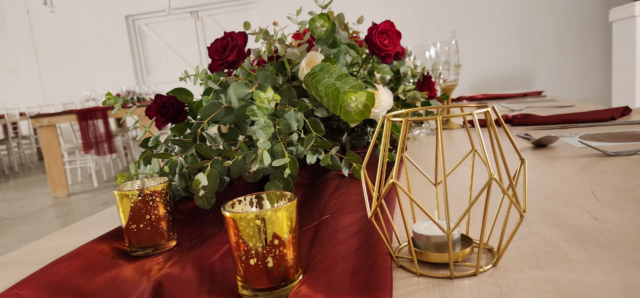 Candle Holder (Gold Glass Small) - HIRE