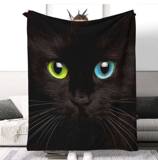 Black cat fleecy Blanket