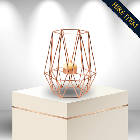 Candle Holder (Rose Gold Geometric) - HIRE