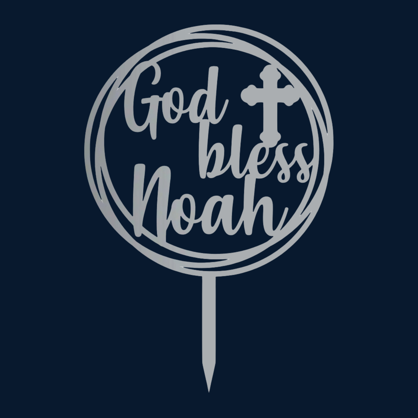 Cake Topper - God Bless Round