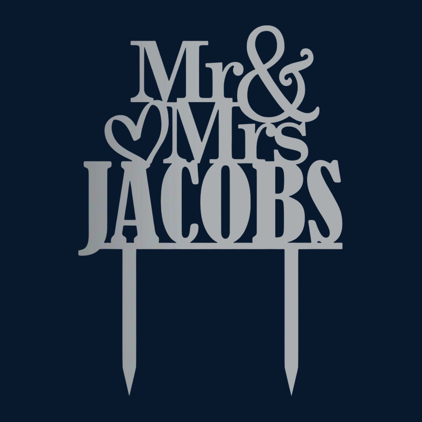 Cake Topper - Mr & Mrs (Own Surname) Serif Font
