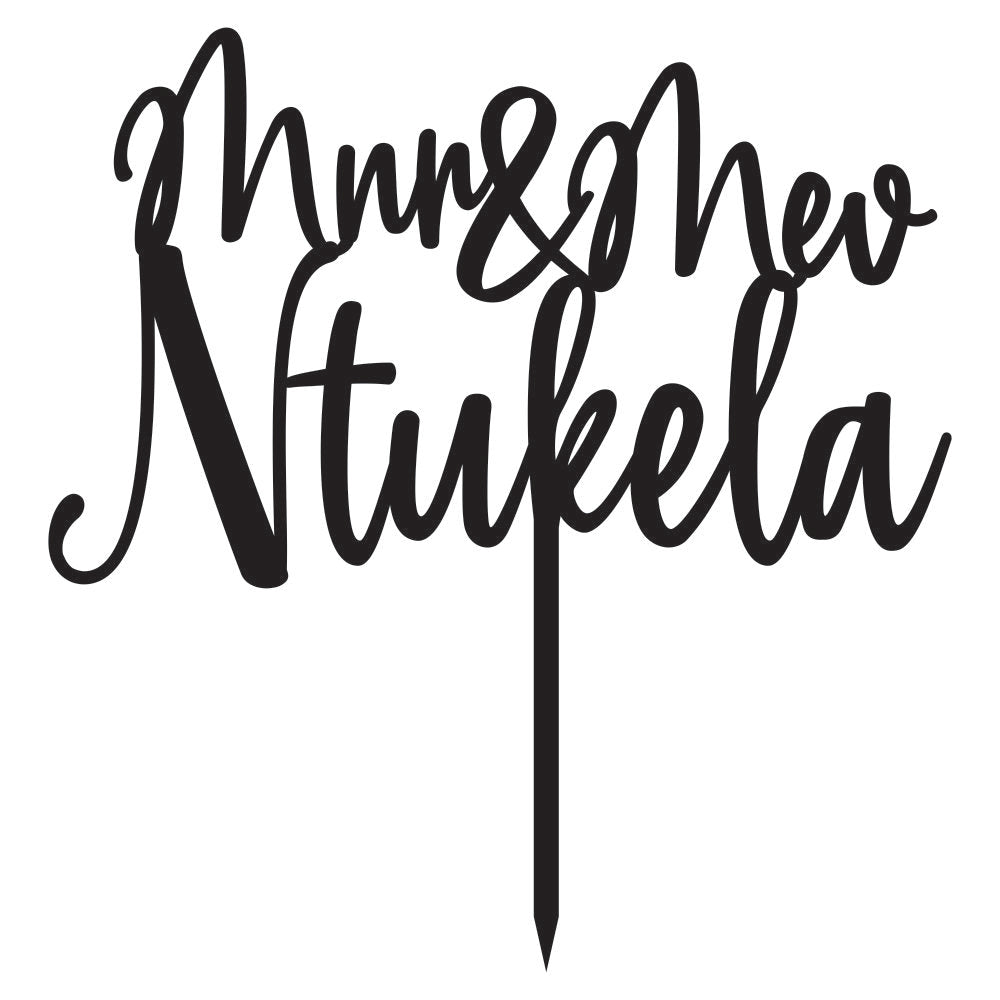 Cake Topper - Mnr & Mev (Your Surname)
