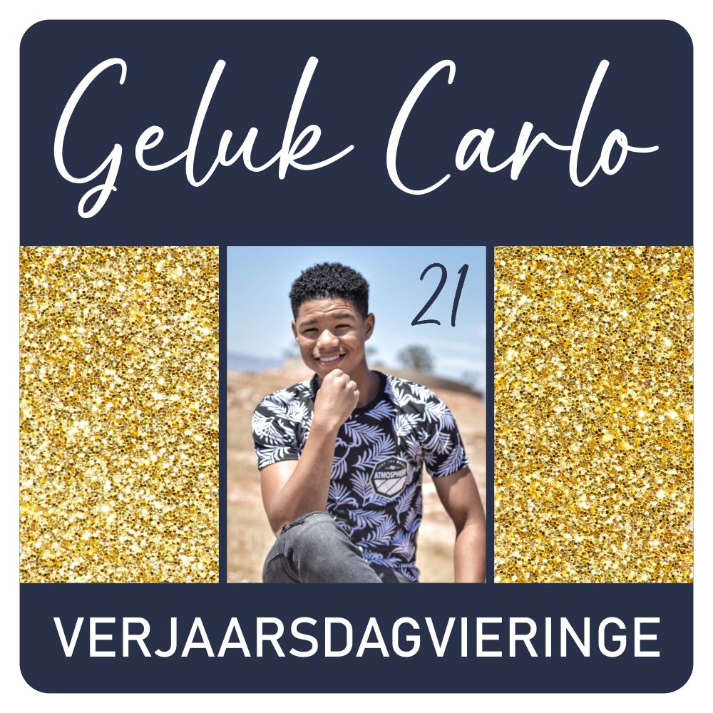 Bottle Stickers x20 - Navy and Gold Birthday