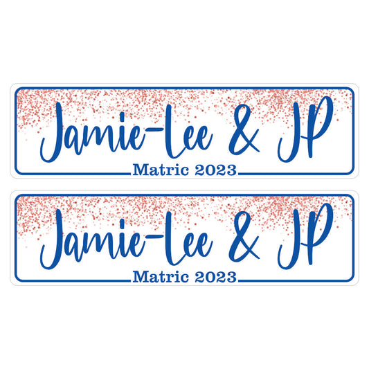Number Plates (Navy and Rose Gold)