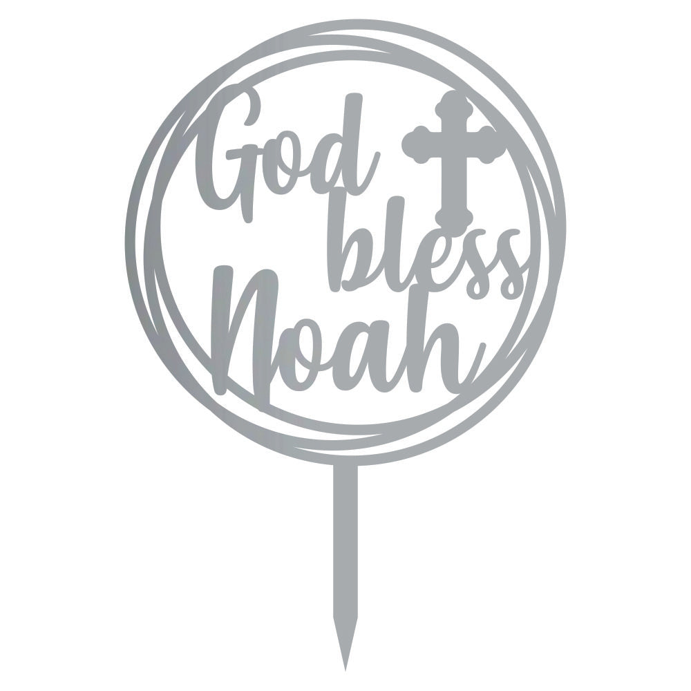 Cake Topper - God Bless Round