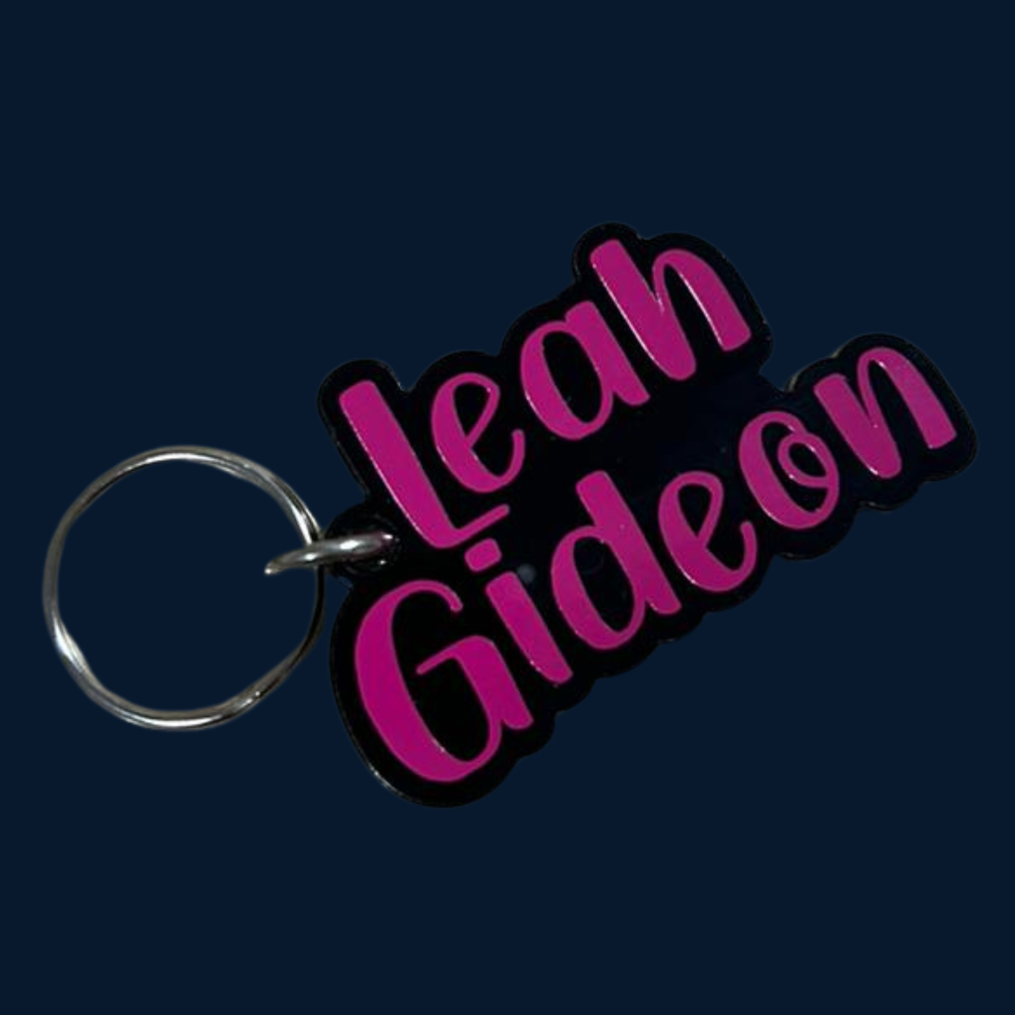 Perpex and vinyl name keychain