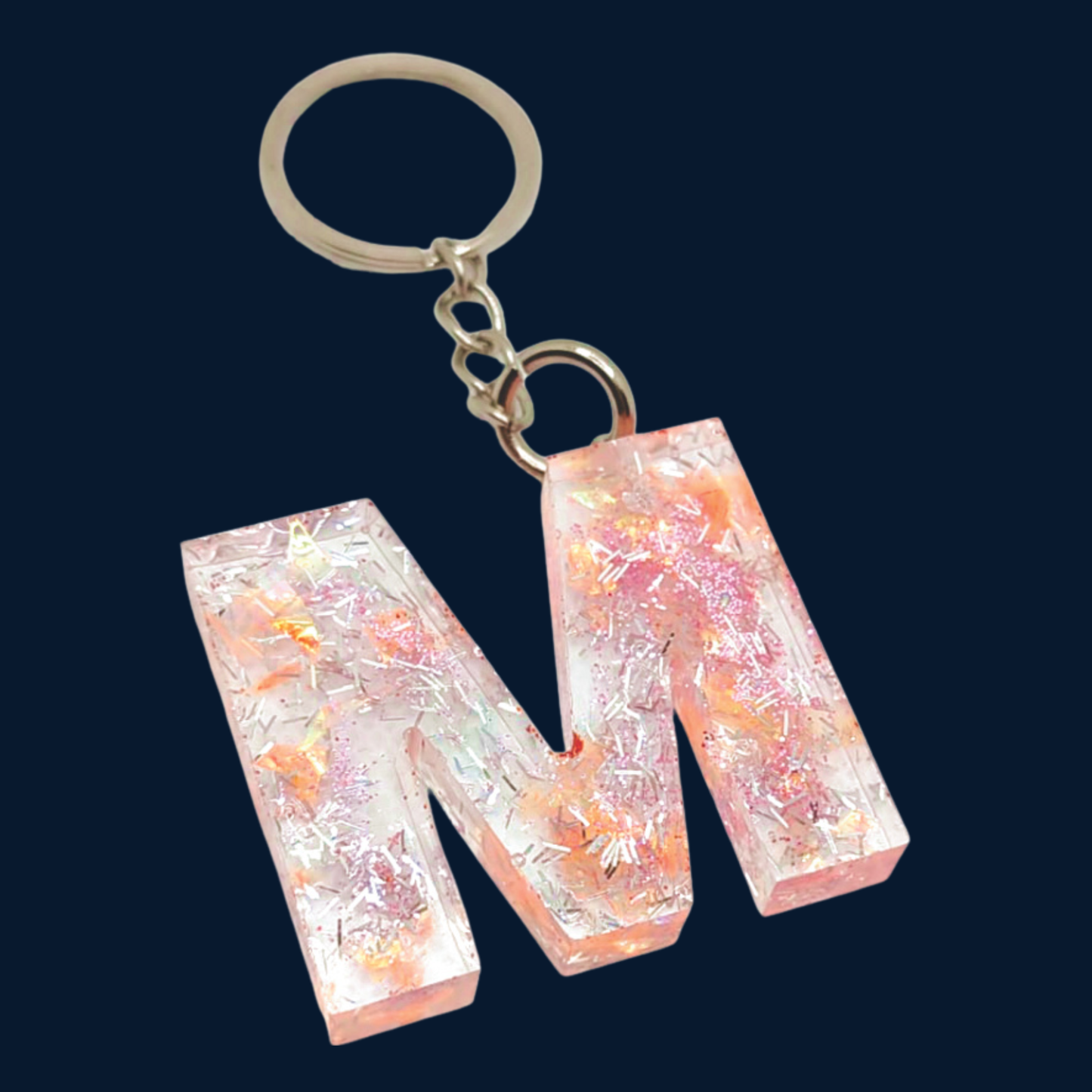 Keyring Custom Resin Letter (Glitter)