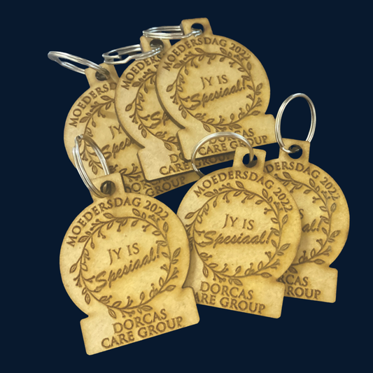 Keyring Custom Wood Plain (Medium amount engraving)