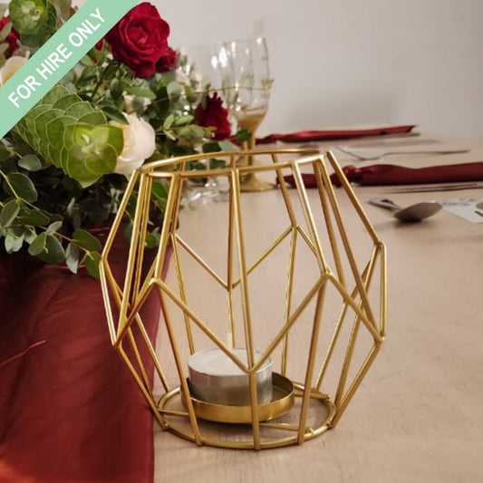 Candle Holder (Gold Geometric Small) - HIRE
