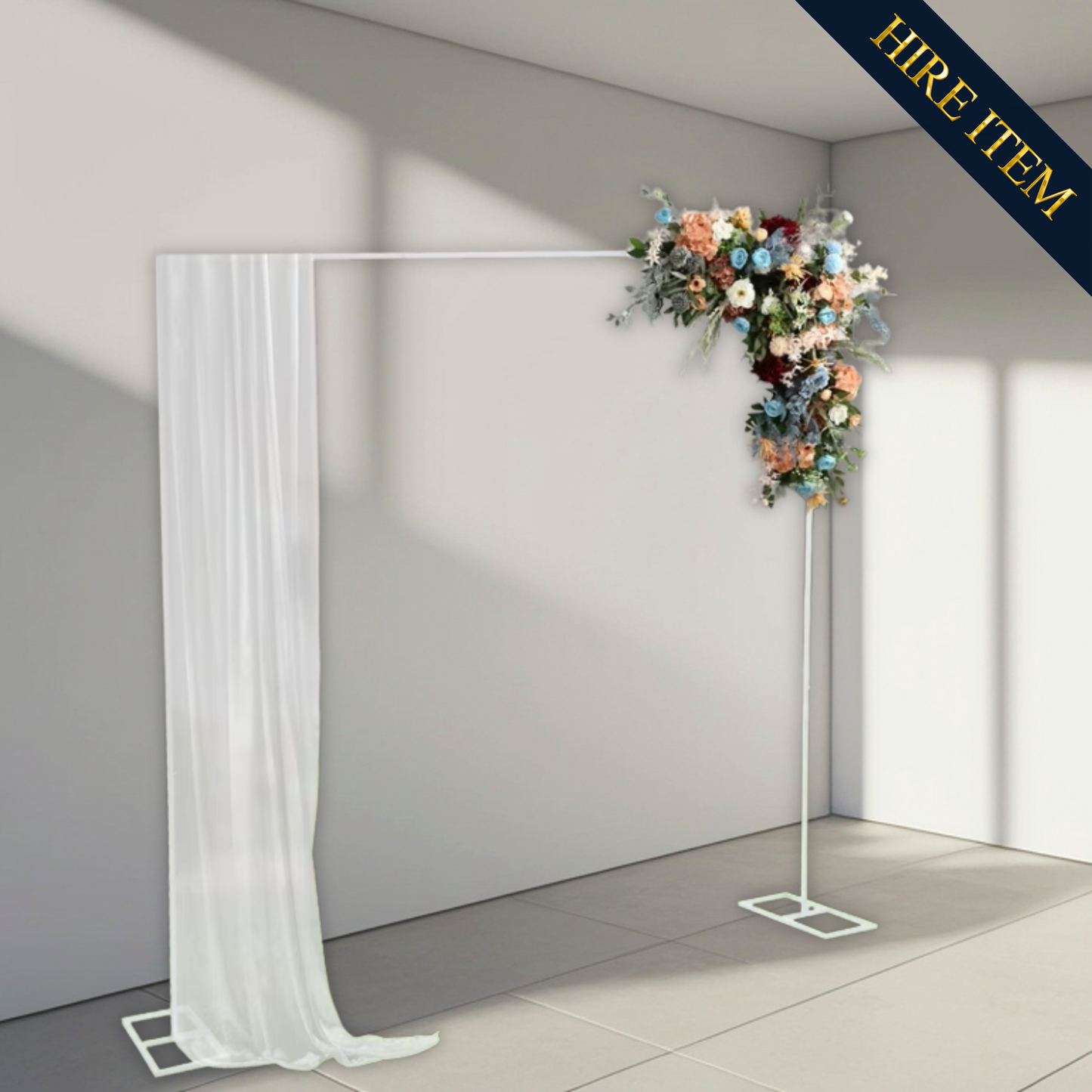 White rectangular metal frame