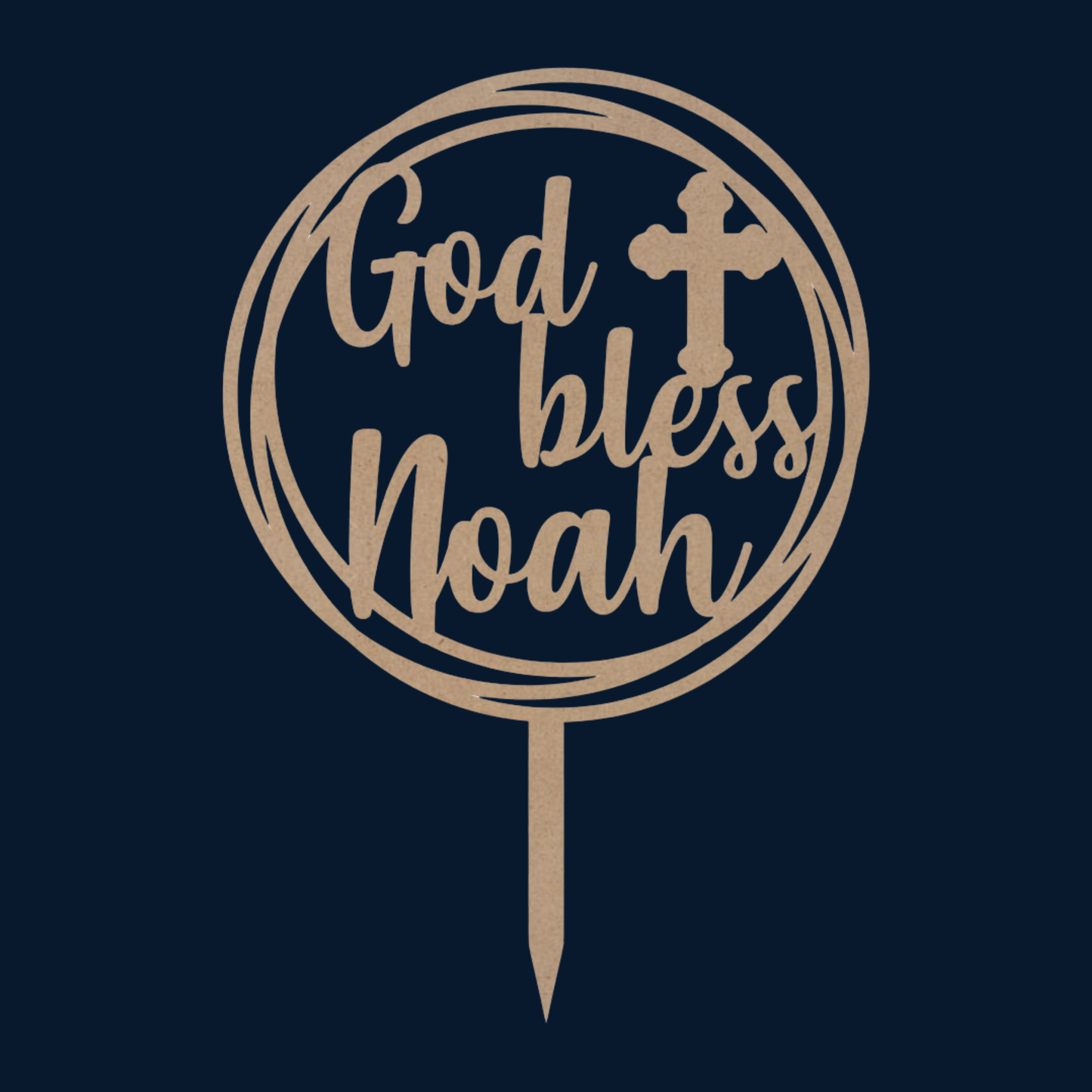 Cake Topper - God Bless Round
