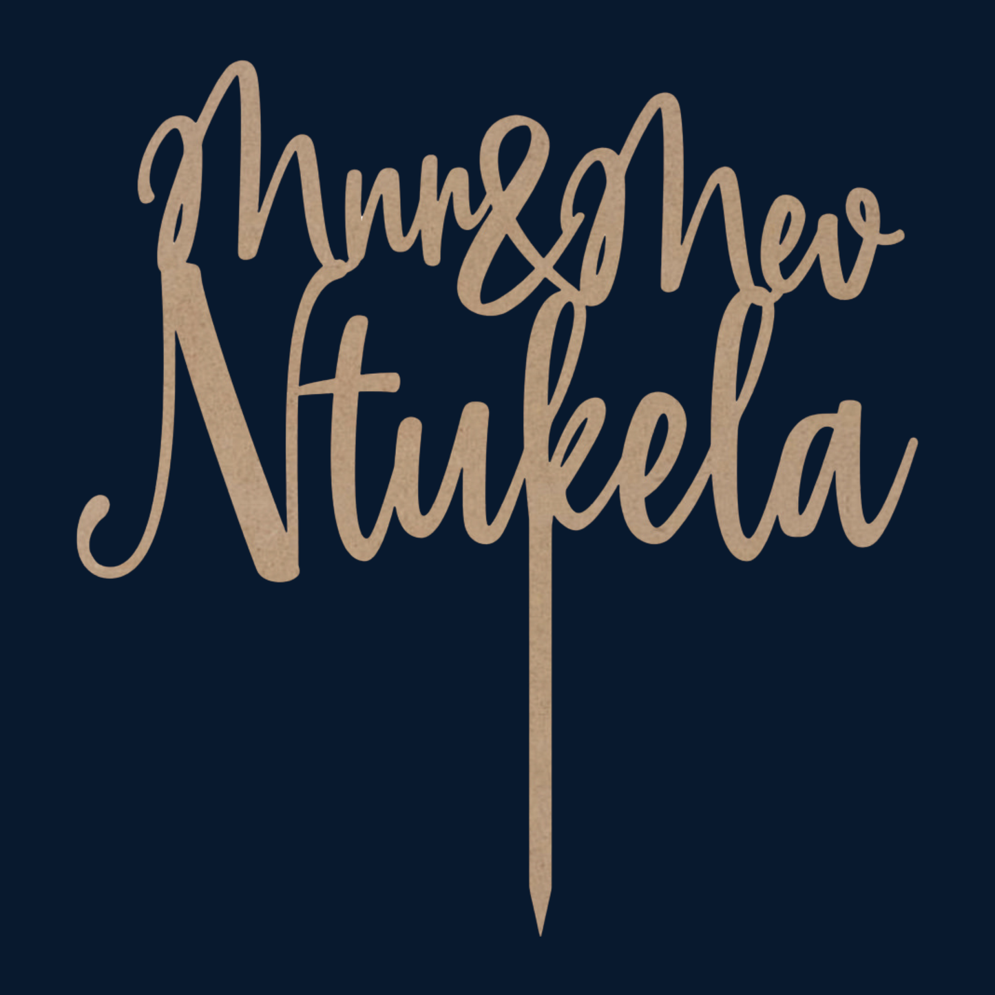 Cake Topper - Mnr & Mev (Your Surname)