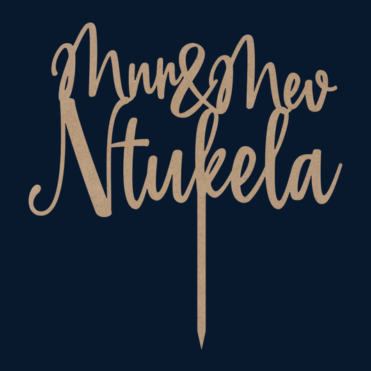 Cake Topper - Mnr & Mev (Your Surname)