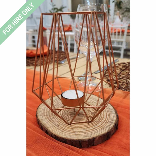 Candle Holder (Rose Gold Geometric) - HIRE
