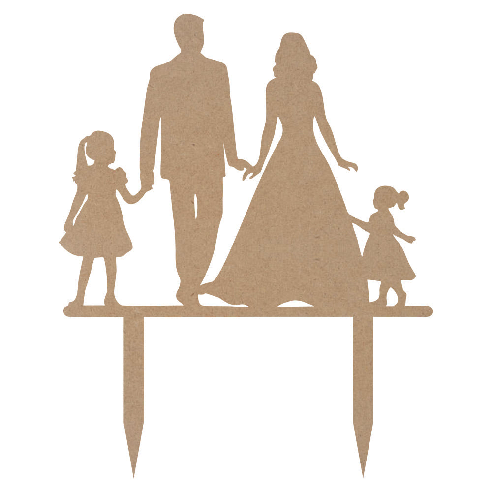 Cake Topper - Family Silhouette