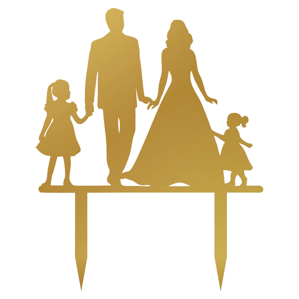 Cake Topper - Family Silhouette