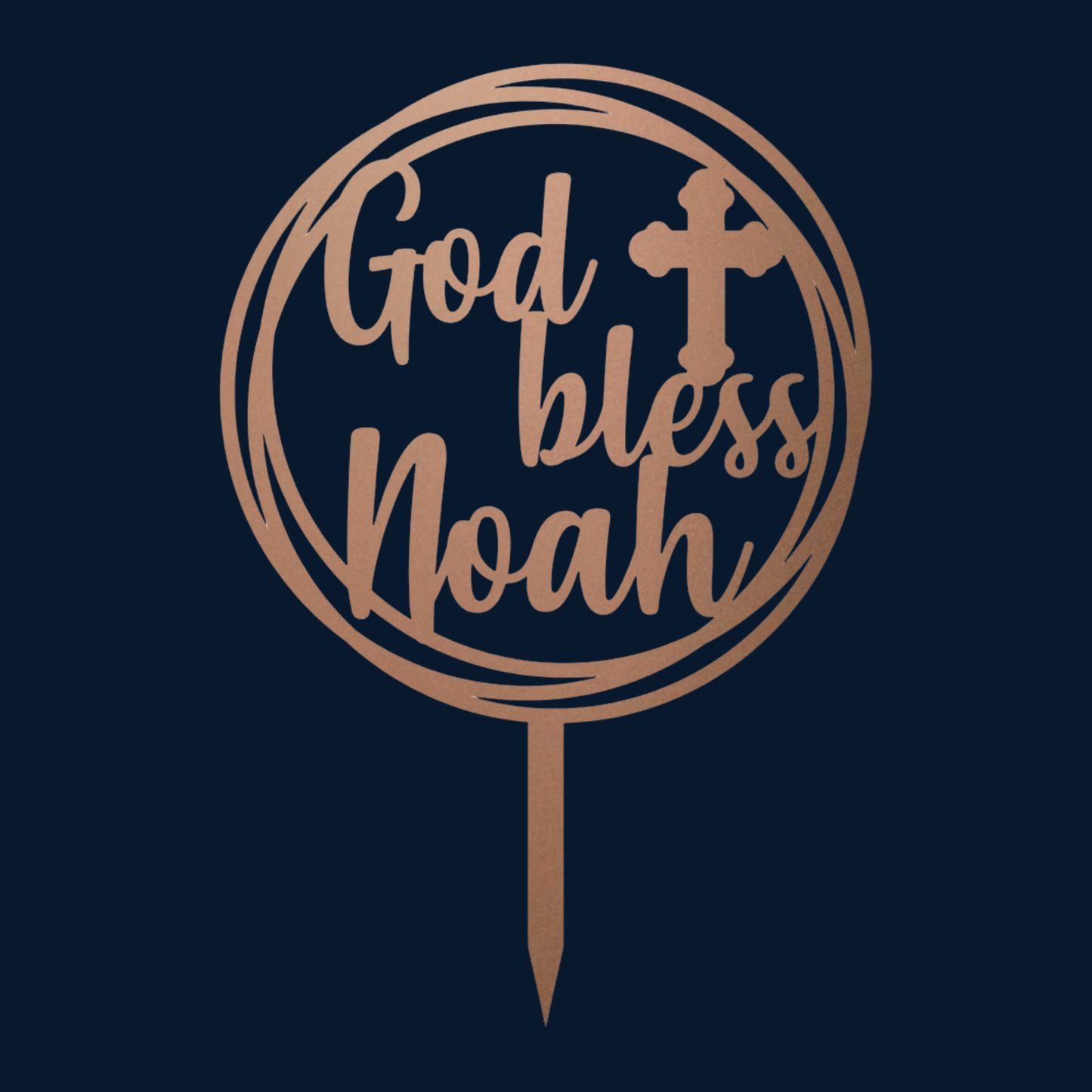 Cake Topper - God Bless Round