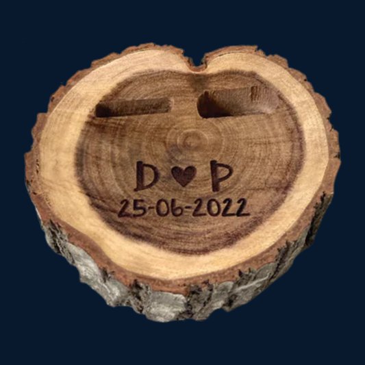 Ringbox - Wooden round cut