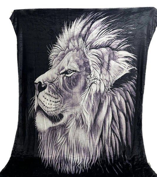 Lion head fleecy Blanket