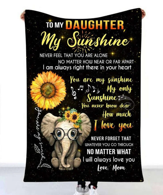 Sunflower and Elephant blanket