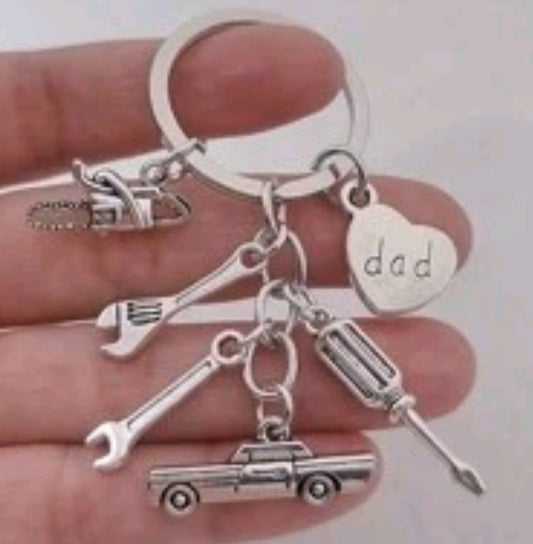 Keyring Dad car and tools