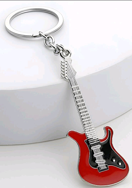 Keyring Guitar red