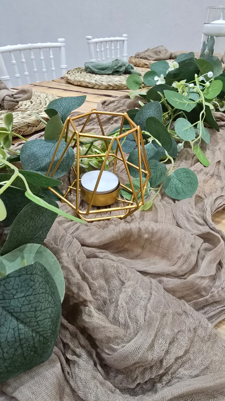 Candle Holder (Dark Gold Gold Geometric Triangular Small) - HIRE
