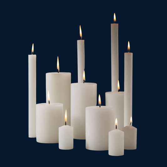 White Pillar Candles (Various Sizes)