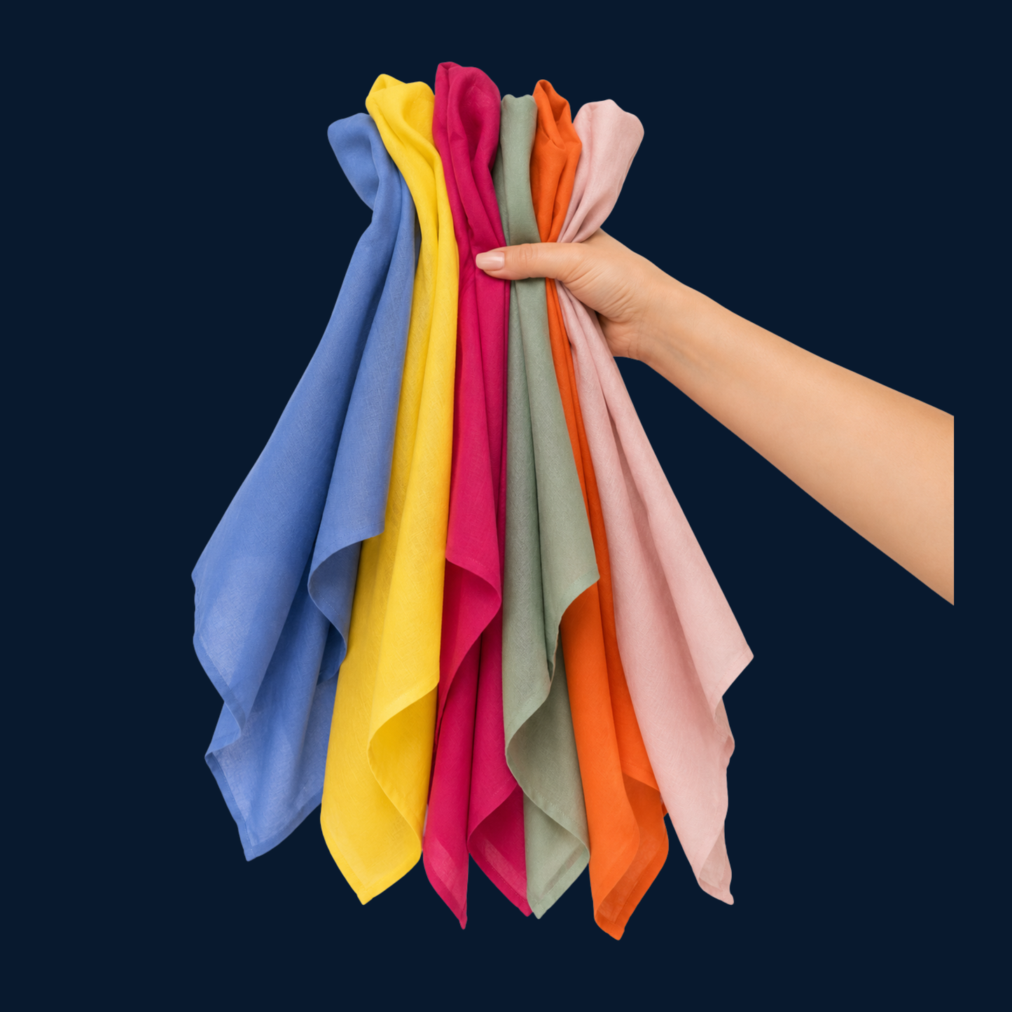 Colourful cloth serviettes (hire only)